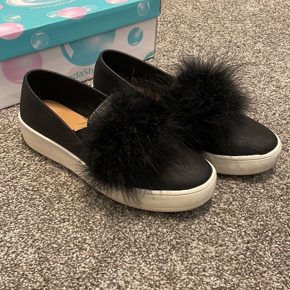 Soda Faux Fur Slip-On Sneakers - Sz 7.5